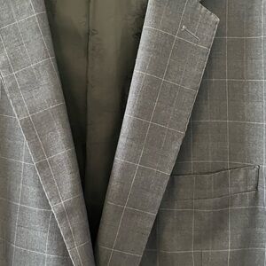 Exclusive Statement made in Italy Gray Windowpane Blazer - Men's Classic Blazer